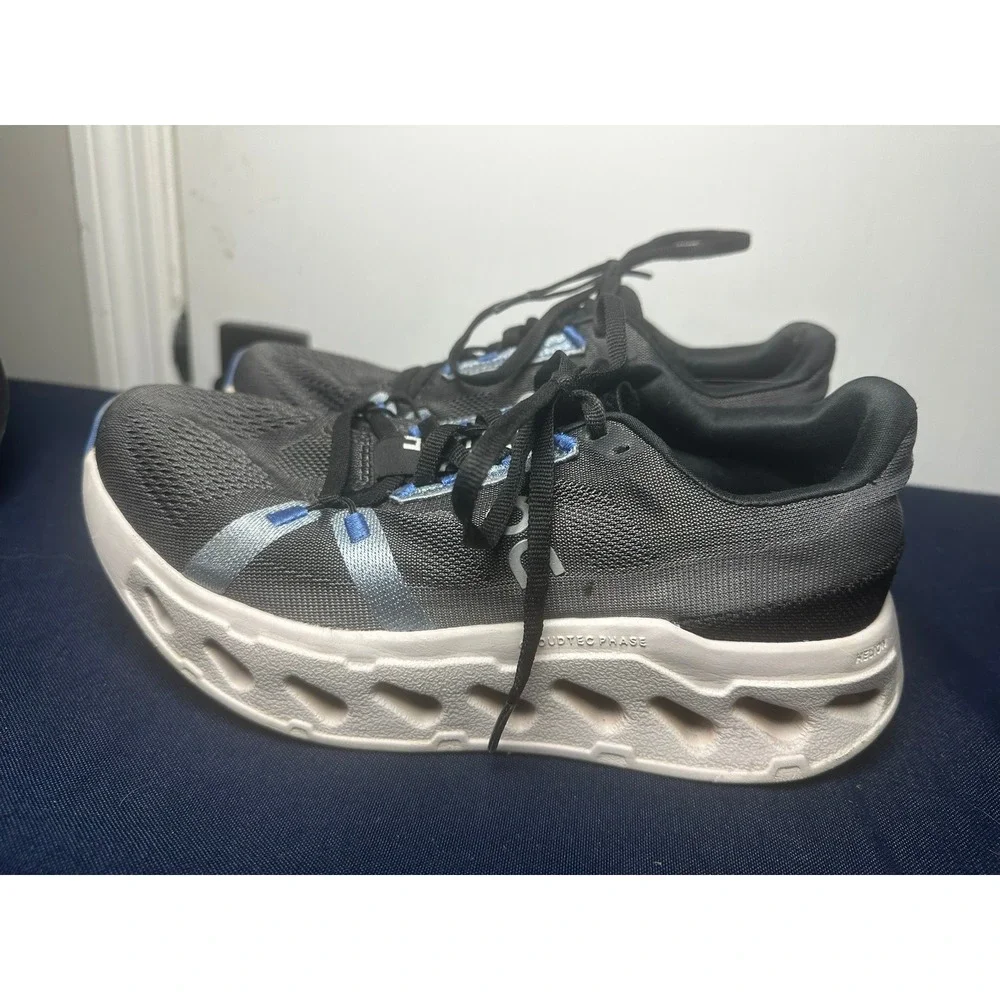 On Cloud | Cloudsurfer Black/Blue CloudTec Running Shoes | Size 9